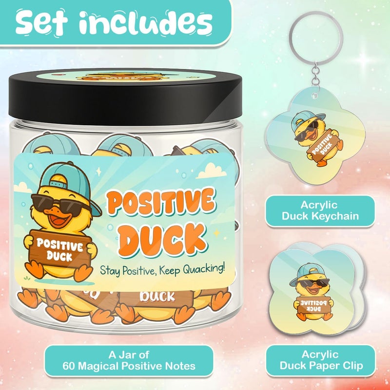 Musemory 60 Positive Duck Cards Jar, Affirmation Cards For Women, Best Friend Gift, Positive Duck Decor, Christmas Gifts For Women, Duck Gifts for Woman, Duck Lovers, Positive Duck - Image 2